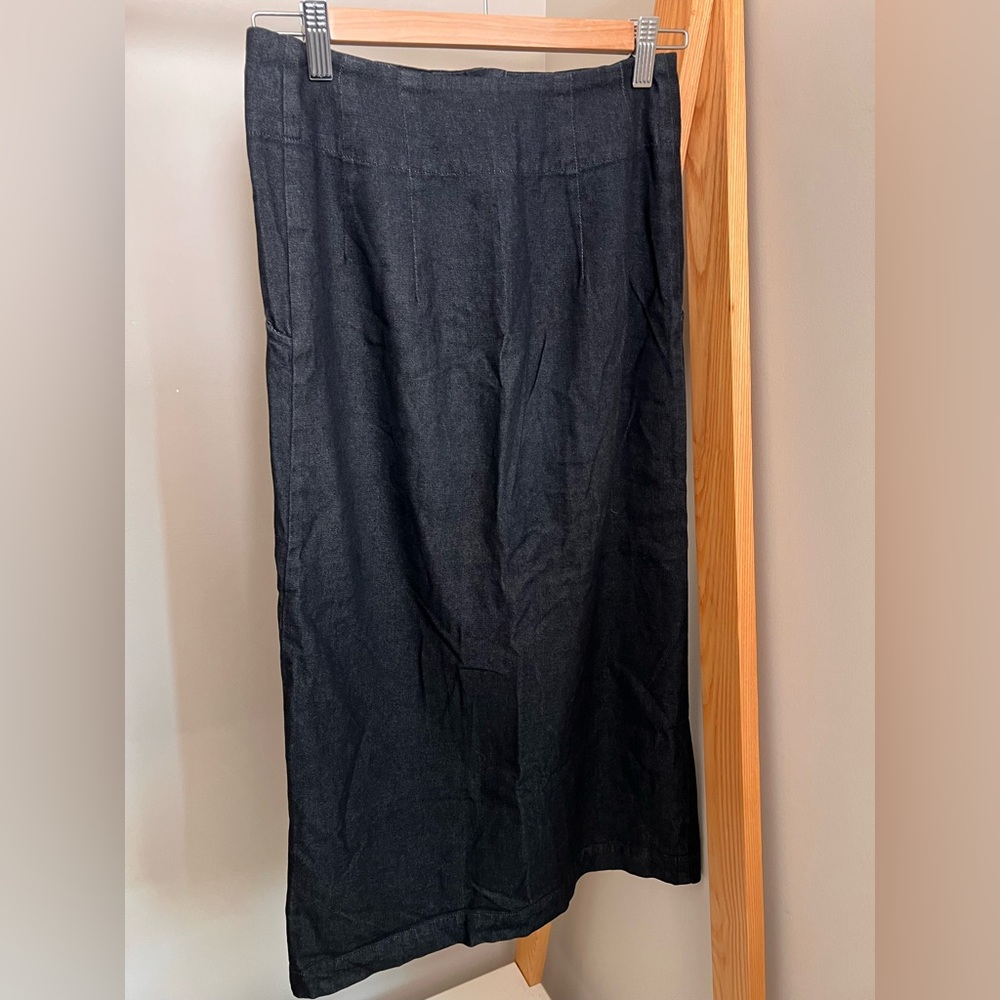 Ilana Kohn Mallin lightweight denim button front pencil A-line skirt sz 0 XS - Picture 4 of 6